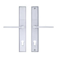 This is an image of a Heritage Brass - Multi-Point Door Handle Lever Lock Gio LH Design Satin Chrome Fi, mp4189-lh-sc that is available to order from T.H Wiggans Ironmongery in Kendal.