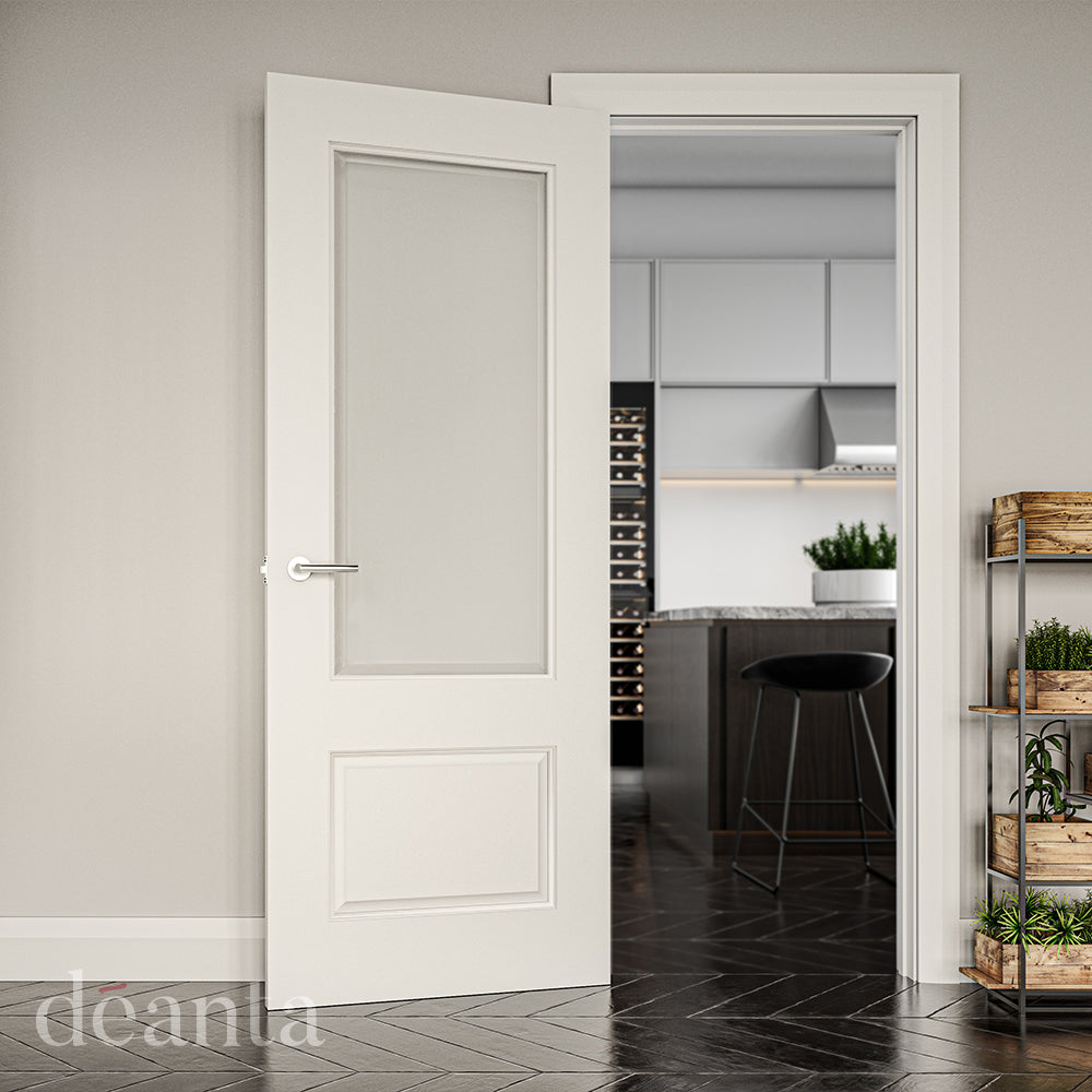 Deanta Madison White Primed Bevelled Glaze Doors