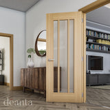 Deanta Norwich Unfinished Oak Bevelled Glaze Doors