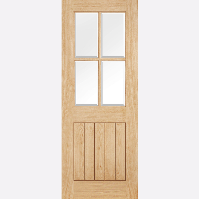 This is an image showing the LPD - Belize 4L Unfinished Oak Doors Available to order from T.H. Wiggans Ironmongery in Kendal