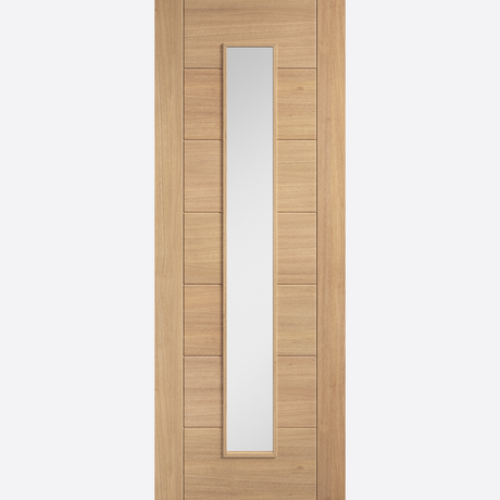 This is an image showing the LPD - Carini Long Light Pre-finished Oak Doors Available to order from T.H. Wiggans Ironmongery in Kendal