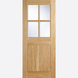 This is an image showing the LPD - Cottage 4L Unfinished Oak Doors Available to order from T.H. Wiggans Ironmongery in Kendal