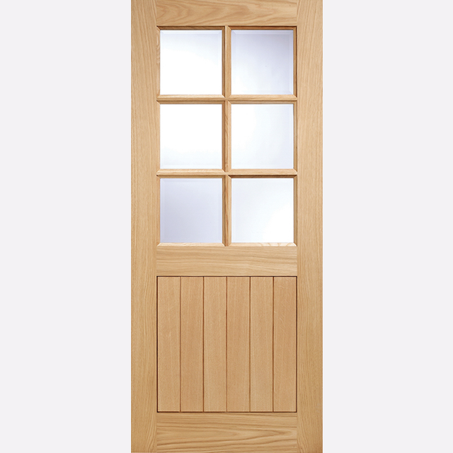 This is an image showing the LPD - Cottage 6L Unfinished Oak Doors Available to order from T.H. Wiggans Ironmongery in Kendal