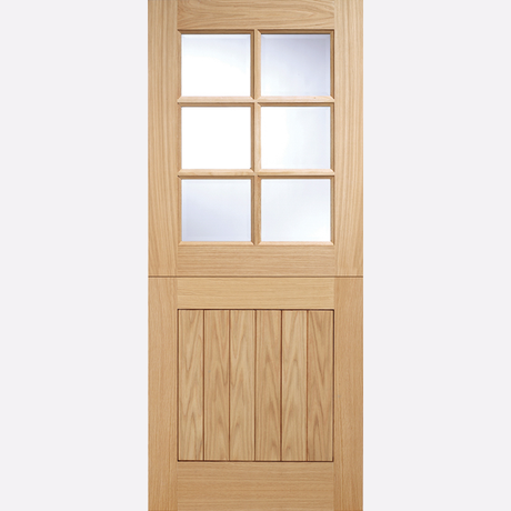 This is an image showing the LPD - Cottage Stable 6L Unfinished Oak Doors Available to order from T.H. Wiggans Ironmongery in Kendal