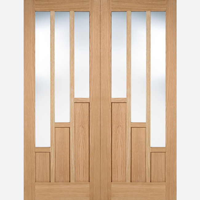 This is an image showing the LPD - Coventry Pair Unfinished Oak Doors Available to order from T.H. Wiggans Ironmongery in Kendal