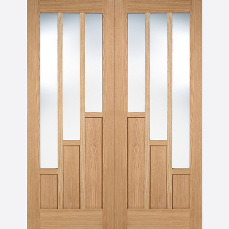 This is an image showing the LPD - Coventry Pair Unfinished Oak Doors Available to order from T.H. Wiggans Ironmongery in Kendal