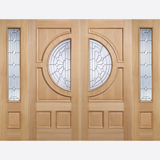 This is an image showing the LPD - Sidelight 1L Empress Unfinished Oak Doors Available to order from T.H. Wiggans Ironmongery in Kendal