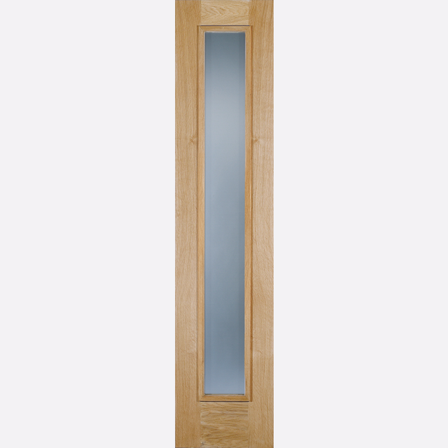 This is an image showing the LPD - Sidelight 1L Frosted Unfinished Oak Doors Available to order from T.H. Wiggans Ironmongery in Kendal