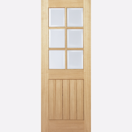 This is an image showing the LPD - Mexicano Clear Glazed 6L Unfinished Oak Doors Available to order from T.H. Wiggans Ironmongery in Kendal