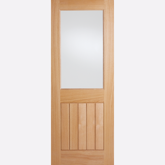 This is an image showing the LPD - Mexicano Half Light Pre-finished Oak Doors Available to order from T.H. Wiggans Ironmongery in Kendal