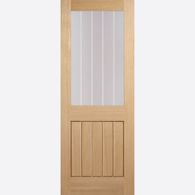 This is an image showing the LPD - Mexicano Half Light Unfinished Oak Doors Available to order from T.H. Wiggans Ironmongery in Kendal