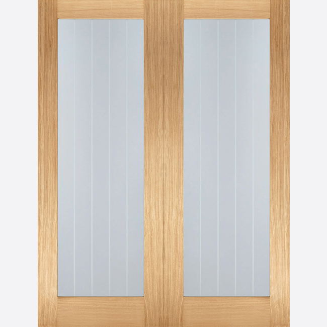 This is an image showing the LPD - Mexicano Pair Unfinished Oak Doors Available to order from T.H. Wiggans Ironmongery in Kendal