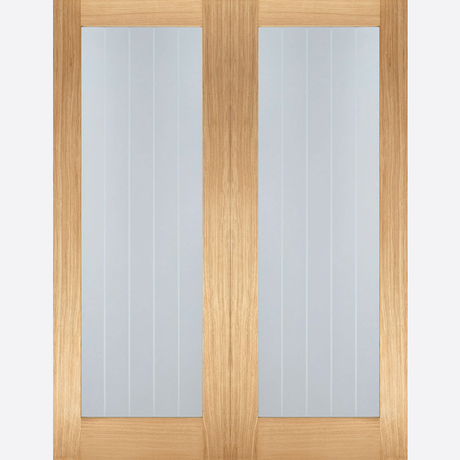 This is an image showing the LPD - Mexicano Pair Unfinished Oak Doors Available to order from T.H. Wiggans Ironmongery in Kendal