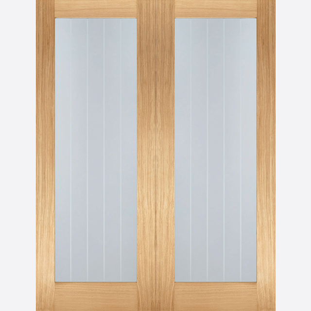 This is an image showing the LPD - Mexicano Pair Unfinished Oak Doors Available to order from T.H. Wiggans Ironmongery in Kendal