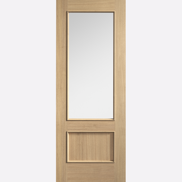 This is an image showing the LPD - Murcia Glazed Pre-finished Oak Doors Available to order from T.H. Wiggans Ironmongery in Kendal