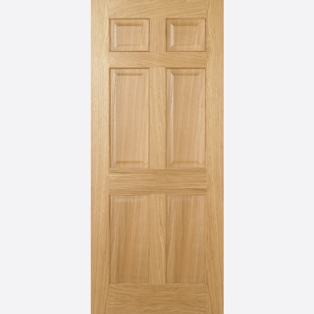 This is an image showing the LPD - Regency 6P Pre-Finished Oak Doors Available to order from T.H. Wiggans Ironmongery in Kendal