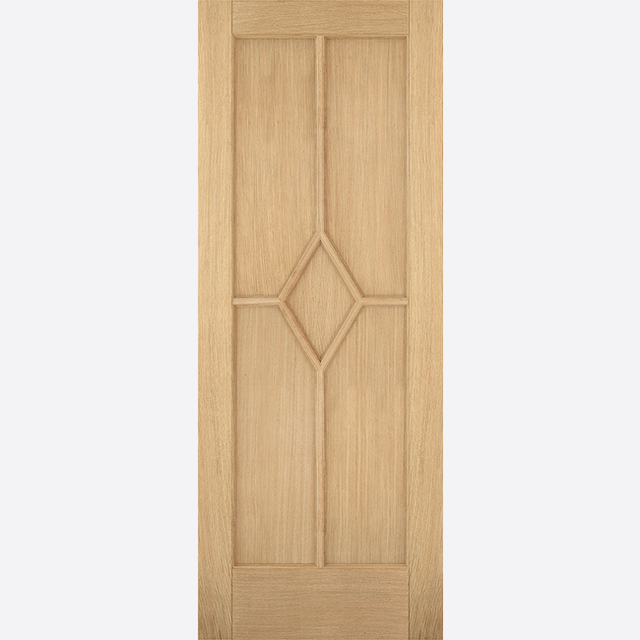 This is an image showing the LPD - Reims 5P Pre-finished Oak Doors Available to order from T.H. Wiggans Ironmongery in Kendal