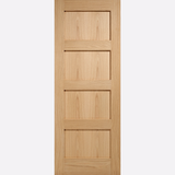 This is an image showing the LPD - Shaker 4P Pre-Finished Oak Doors Available to order from T.H. Wiggans Ironmongery in Kendal