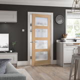 LPD - Shaker 4L Frosted Unfinished Oak Doors