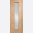 This is an image showing the LPD - Vancouver 1L Long Light Pre-Finished Oak Doors Available to order from T.H. Wiggans Ironmongery in Kendal