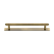 This is an image of a Heritage Brass - Cabinet Pull Step Design with Plate 160mm CTC Antique Brass Finish, pl4410-160-at that is available to order from T.H Wiggans Ironmongery in Kendal.