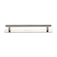 This is an image of a Heritage Brass - Cabinet Pull Step Design with Plate 160mm CTC Polished Nickel Finis, pl4410-160-pnf that is available to order from T.H Wiggans Ironmongery in Kendal.