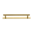 This is an image of a Heritage Brass - Cabinet Pull Step Design with Plate 160mm CTC Satin Brass Finish, pl4410-160-sb that is available to order from T.H Wiggans Ironmongery in Kendal.