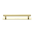 This is an image of a Heritage Brass - Cabinet Pull Hexagonal Design with Plate 160mm CTC Polished Brass F, pl4422-160-pb that is available to order from T.H Wiggans Ironmongery in Kendal.