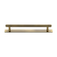 This is an image of a Heritage Brass - Cabinet Pull Knurled Design with Plate 160mm CTC Antique Brass Fin, pl4458-160-at that is available to order from T.H Wiggans Ironmongery in Kendal.