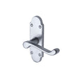 This is an image of a Project Hardware - Door Handle Lever Latch Milton Short Design Satin Chrome Finis, pr505-sc that is available to order from T.H Wiggans Ironmongery in Kendal.
