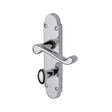 This is an image of a Project Hardware - Door Handle for Bathroom Milton Design Polished Chrome Finish, pr520-pc that is available to order from T.H Wiggans Ironmongery in Kendal.