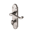 This is an image of a Project Hardware - Door Handle for Bathroom Milton Design Satin Chrome Finish, pr520-sc that is available to order from T.H Wiggans Ironmongery in Kendal.
