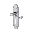 This is an image of a Project Hardware - Door Handle for Euro Profile Plate Milton Design Polished Chrome, pr548-pc that is available to order from T.H Wiggans Ironmongery in Kendal.