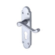 This is an image of a Project Hardware - Door Handle for Euro Profile Plate Milton Design Satin Chrome, pr548-sc that is available to order from T.H Wiggans Ironmongery in Kendal.