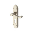 This is an image of a Project Hardware - Door Handle for Euro Profile Plate Milton Design Satin Nickel, pr548-sn that is available to order from T.H Wiggans Ironmongery in Kendal.