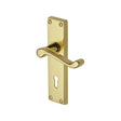 This is an image of a Project Hardware - Door Handle Lever Lock Malvern Design Polished Brass Finish, pr600-pb that is available to order from T.H Wiggans Ironmongery in Kendal.