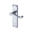 This is an image of a Project Hardware - Door Handle Lever Lock Malvern Design Satin Chrome Finish, pr600-sc that is available to order from T.H Wiggans Ironmongery in Kendal.