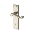 This is an image of a Project Hardware - Door Handle Lever Lock Malvern Design Satin Nickel Finish, pr600-sn that is available to order from T.H Wiggans Ironmongery in Kendal.