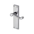 This is an image of a Project Hardware - Door Handle Lever Latch Malvern Design Polished Chrome Finish, pr605-pc that is available to order from T.H Wiggans Ironmongery in Kendal.