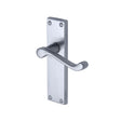 This is an image of a Project Hardware - Door Handle Lever Latch Malvern Design Satin Chrome Finish, pr605-sc that is available to order from T.H Wiggans Ironmongery in Kendal.