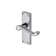 This is an image of a Project Hardware - Door Handle Lever Latch Malvern Short Design Polished Chrome Fini, pr610-pc that is available to order from T.H Wiggans Ironmongery in Kendal.
