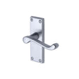 This is an image of a Project Hardware - Door Handle Lever Latch Malvern Short Design Satin Chrome Fini, pr610-sc that is available to order from T.H Wiggans Ironmongery in Kendal.