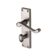 This is an image of a Project Hardware - Door Handle for Bathroom Malvern Design Satin Chrome Finish, pr620-sc that is available to order from T.H Wiggans Ironmongery in Kendal.
