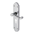 This is an image of a Project Hardware - Door Handle for Euro Profile Plate Kensington Design Polished Chr, pr7048-pc that is available to order from T.H Wiggans Ironmongery in Kendal.