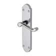 This is an image of a Project Hardware - Door Handle Lever Latch Kensington Design Polished Chrome Finish, pr7084-pc that is available to order from T.H Wiggans Ironmongery in Kendal.