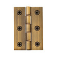 This is an image of a Heritage Brass - Hinge Brass with Phosphor Washers 3" x 2" Antique Brass Finish, pr88-400-at that is available to order from T.H Wiggans Ironmongery in Kendal.