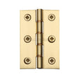 This is an image of a Heritage Brass - Hinge Brass with Phosphor Washers 3" x 2" Polished Brass Finish, pr88-400-pb that is available to order from T.H Wiggans Ironmongery in Kendal.