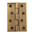 This is an image of a Heritage Brass - Hinge Brass with Phosphor Washers 4" x 2 5/8" Antique Brass Finish, pr88-405-at that is available to order from T.H Wiggans Ironmongery in Kendal.