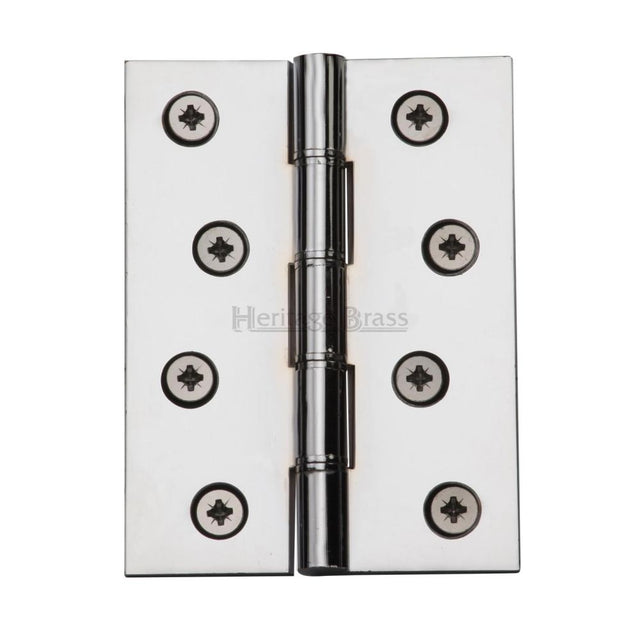 This is an image of a Heritage Brass - Hinge Brass with Phosphor Washers 4" x 3" Polished Chrome Finish, pr88-410-pc that is available to order from T.H Wiggans Ironmongery in Kendal.