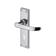This is an image of a Project Hardware - Door Handle Lever Lock Avon Design Polished Chrome Finish, pr900-pc that is available to order from T.H Wiggans Ironmongery in Kendal.